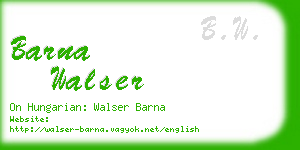 barna walser business card